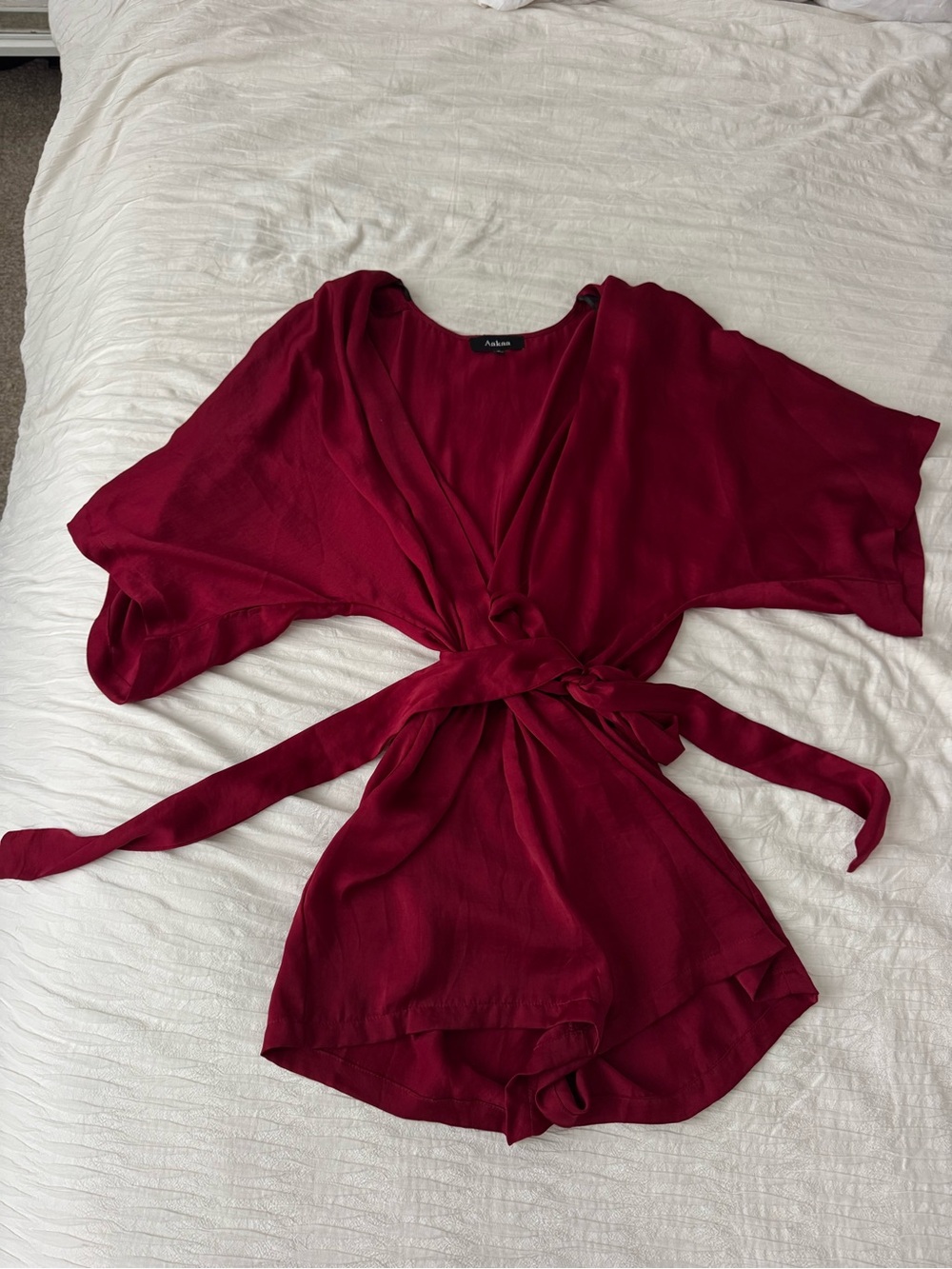 Vici Deep Wine Wrap-Front Romper